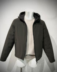 W5-0004 Giubbotto Reversibile Cappuccio Militare/Nero Man