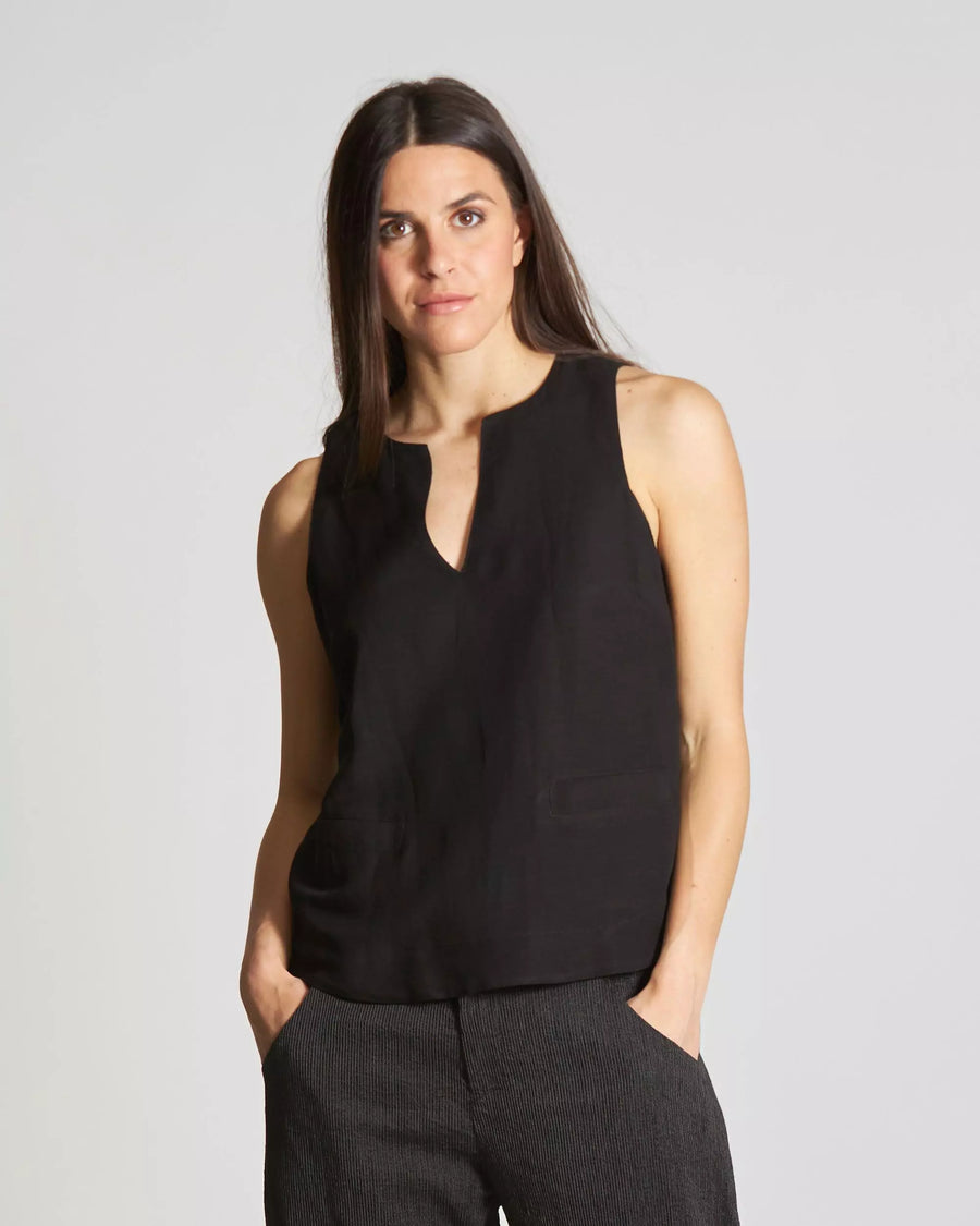 S4-45037 Top in Viscosa Lino Nero