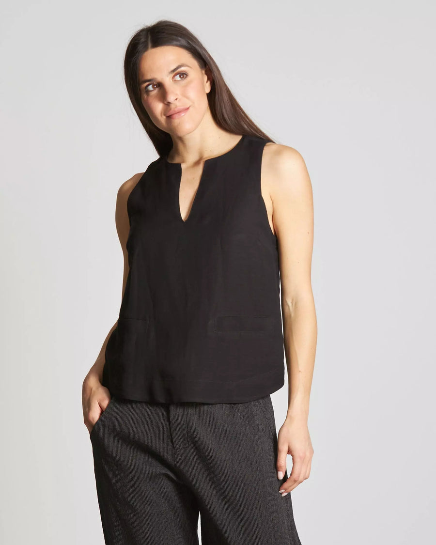 S4-45037 Top in Viscosa Lino Nero