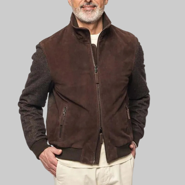 UW6-DANTE Giacca Suede Wool Chocolate 034 Man