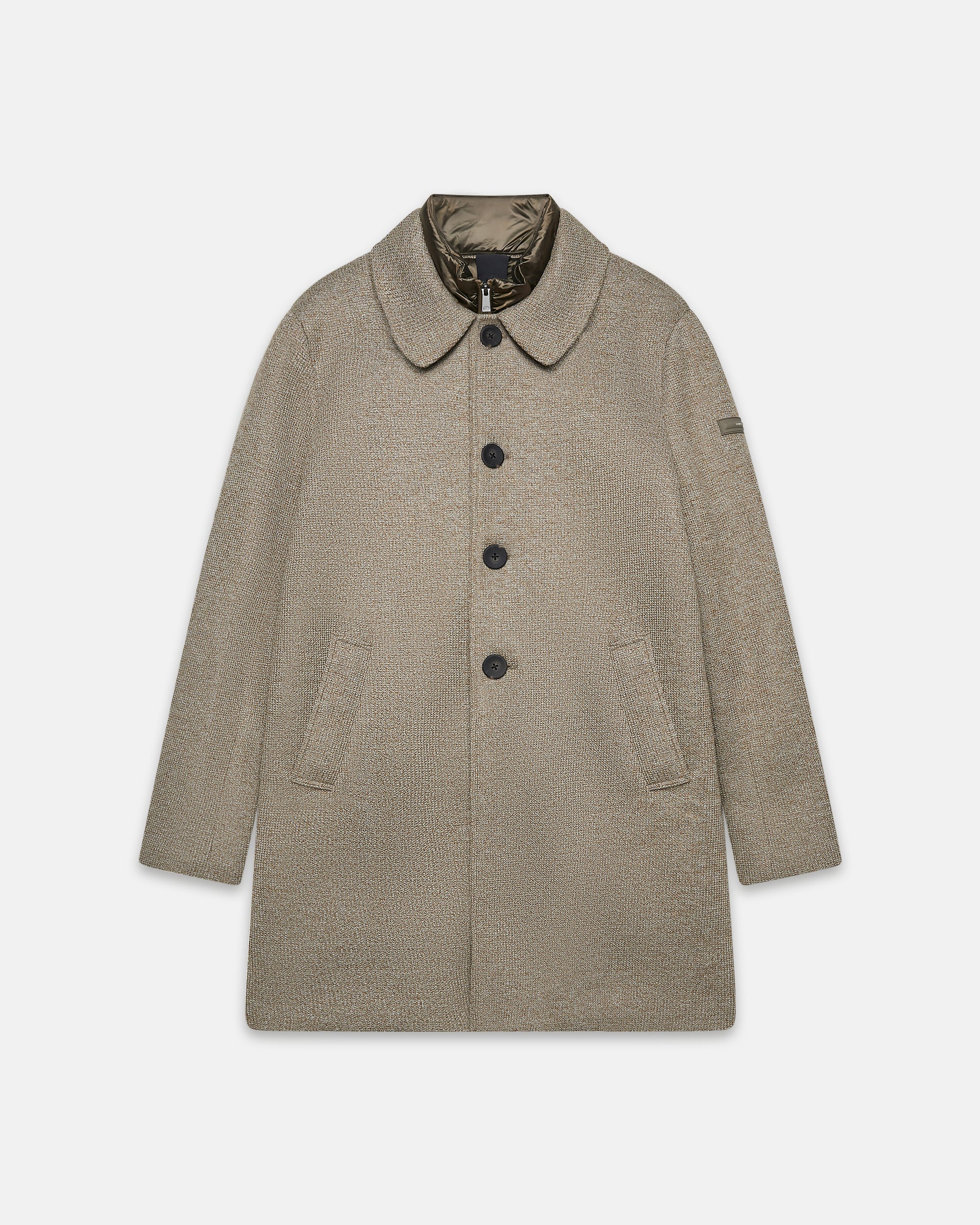 UW6-COAT Cappotto Tricotech Taupe Melange Man