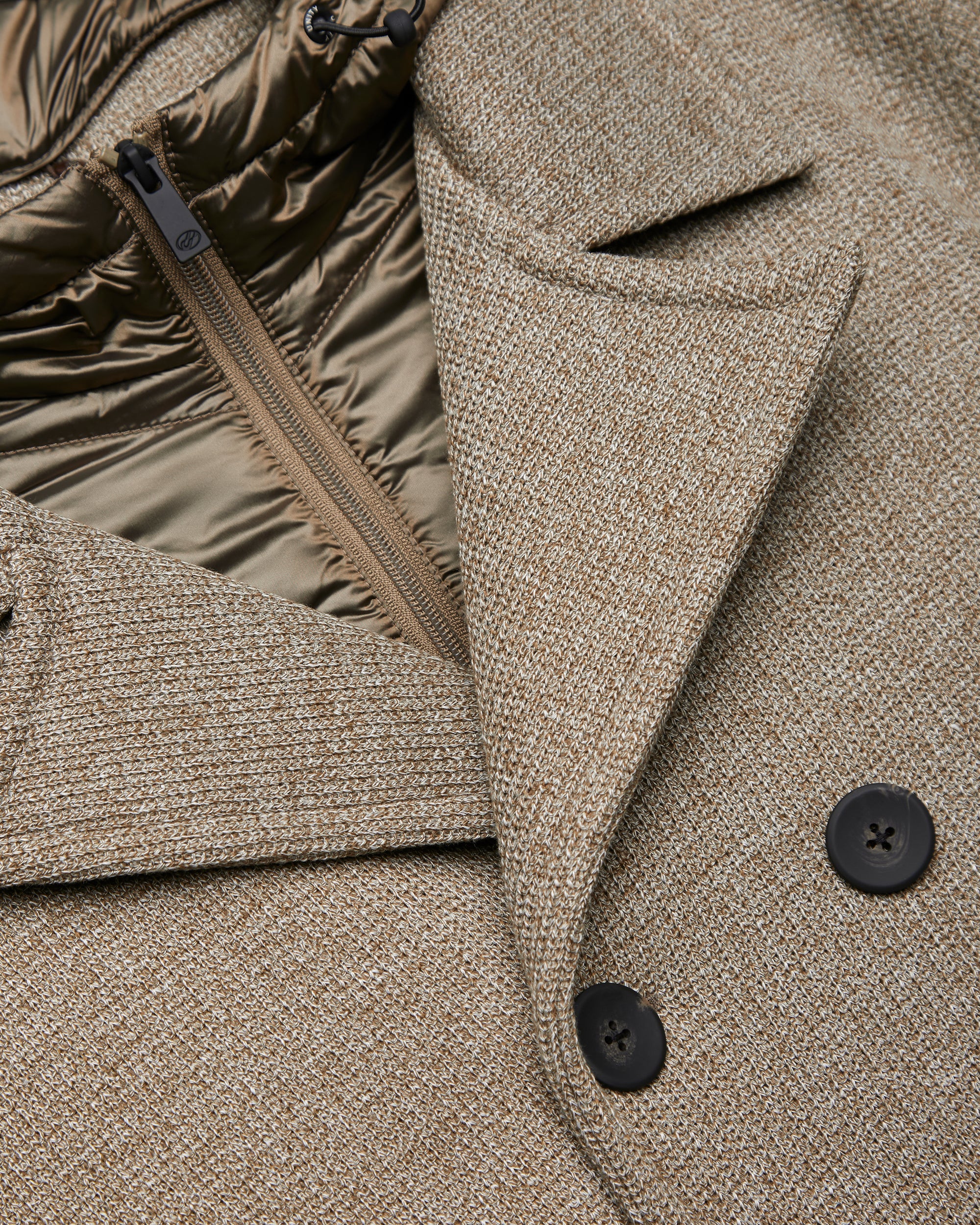 UW6-GRAVITY Caban Tricotech Taupe Melange Man