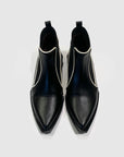 W4-G013 Stivaletto Profili Vitello Nero