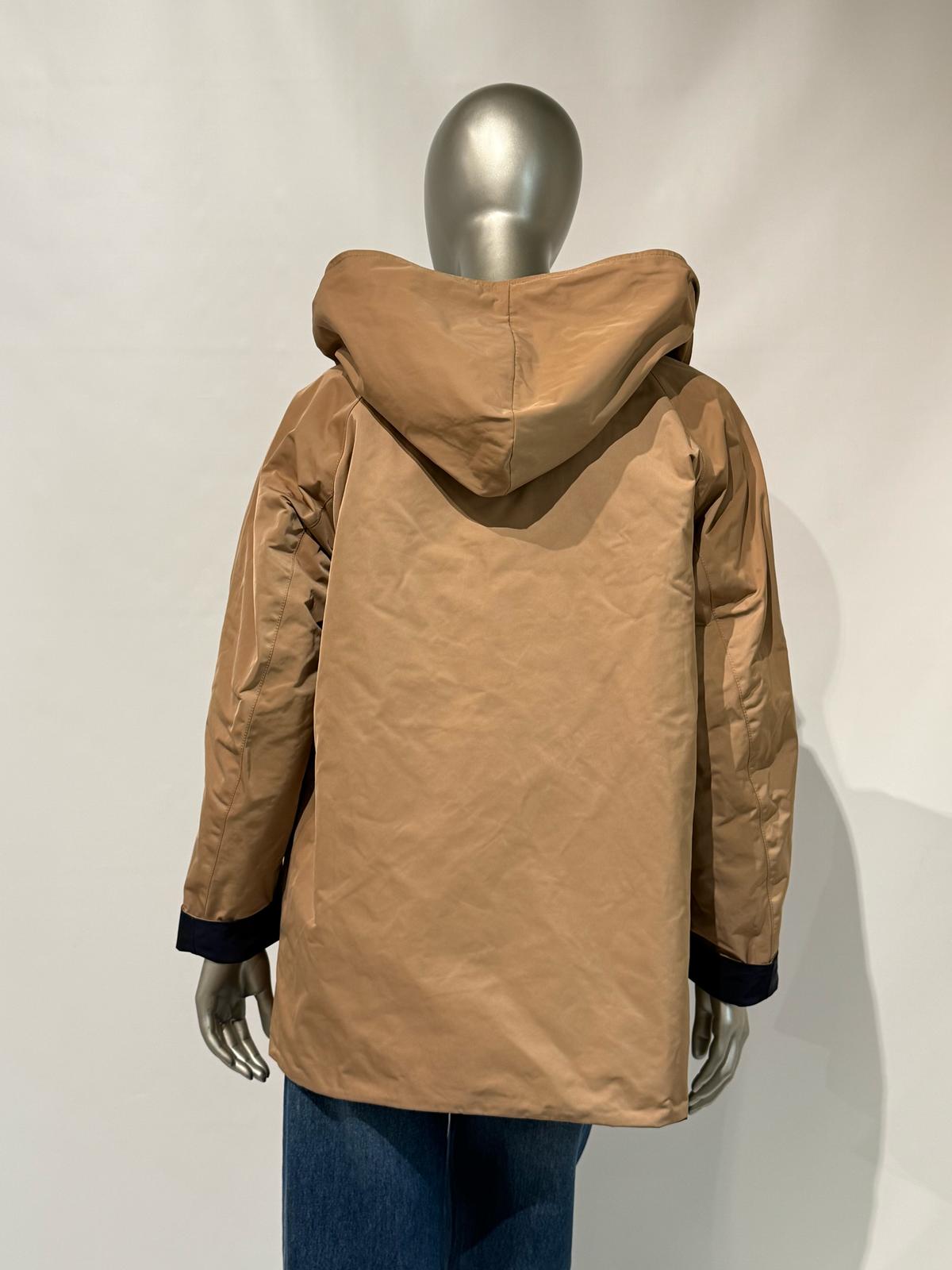 S5-9411 Impermeabile Reversibile in Nylon Memory Blu/Cammello