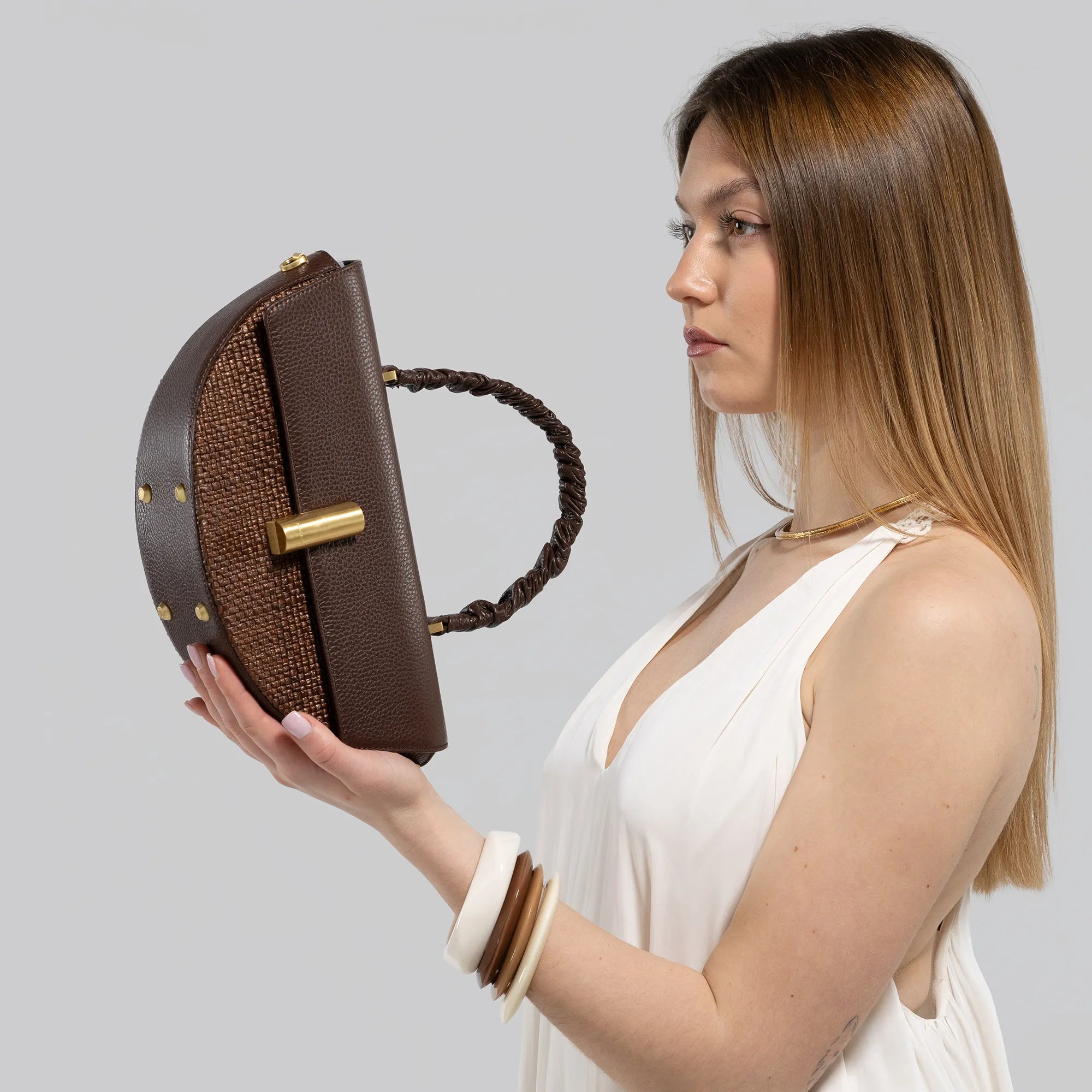 S6-4939T MOON Borsa Small Raf Doll Cognac
