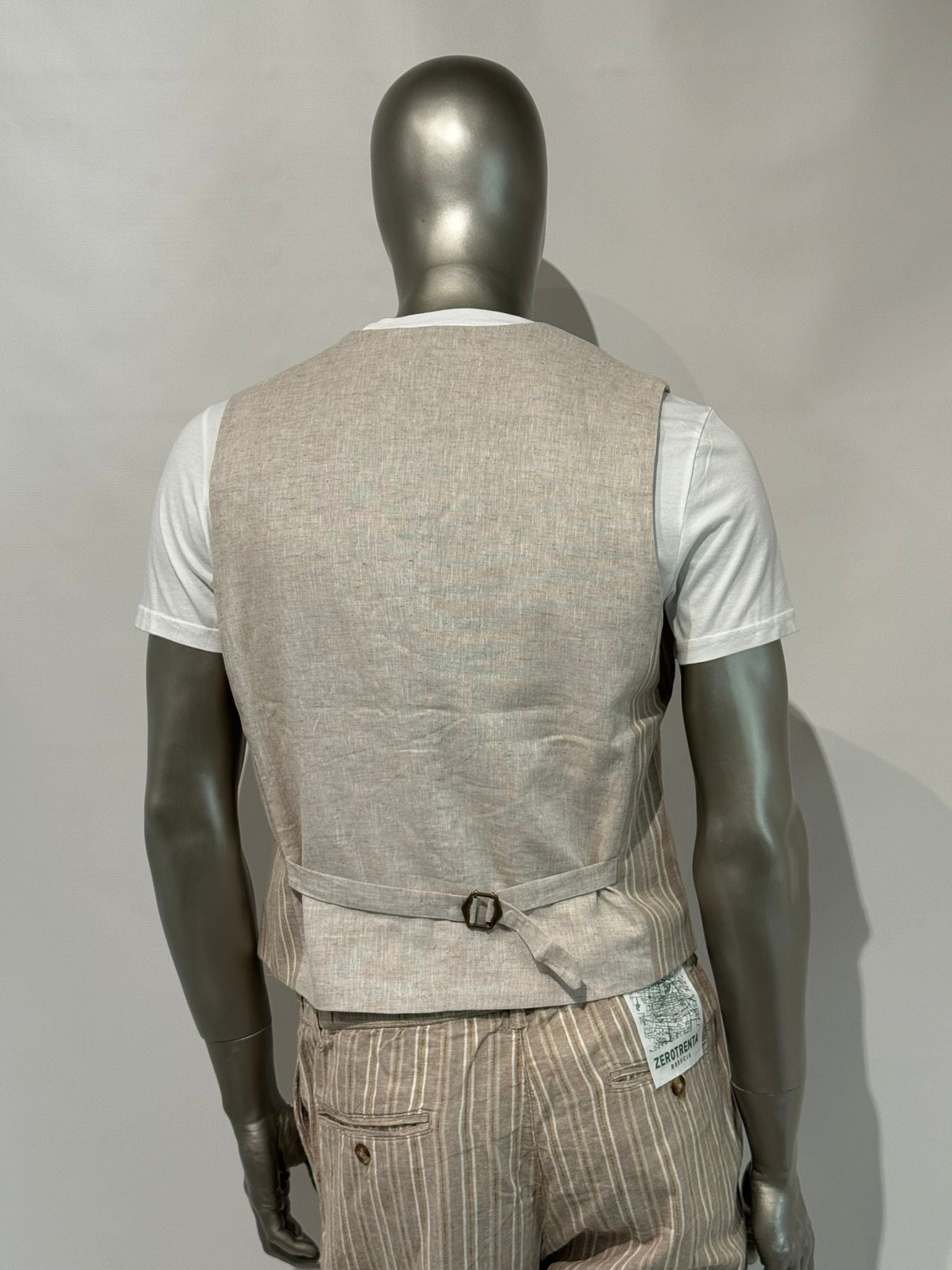 S5-1435 Pantalone Lino E Cotone Beige Man