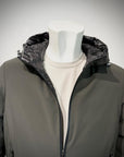 W5-0004 Giubbotto Reversibile Cappuccio Militare/Nero Man