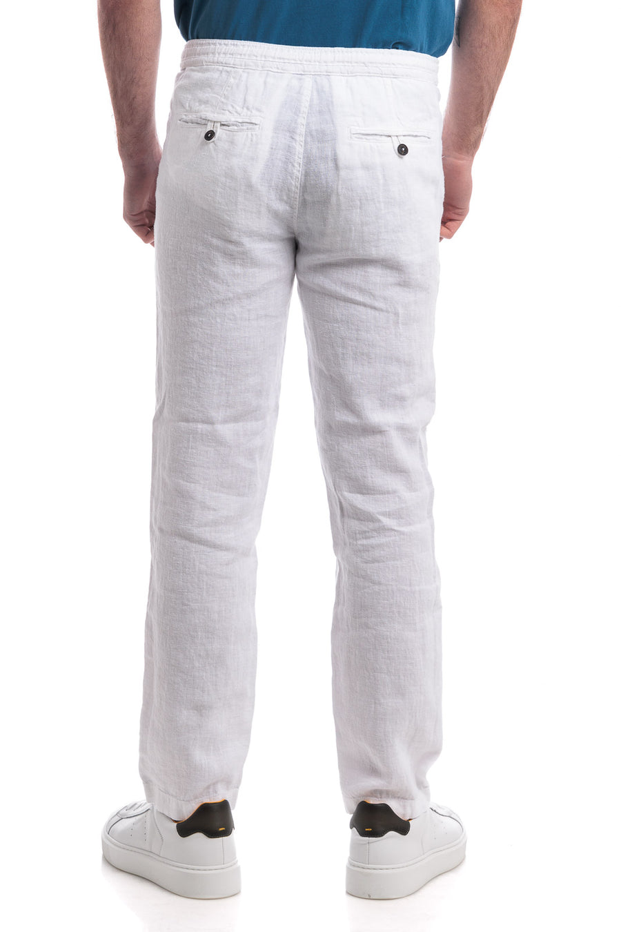 US4-Pantalone Chino Portofino Lino Optic White Man