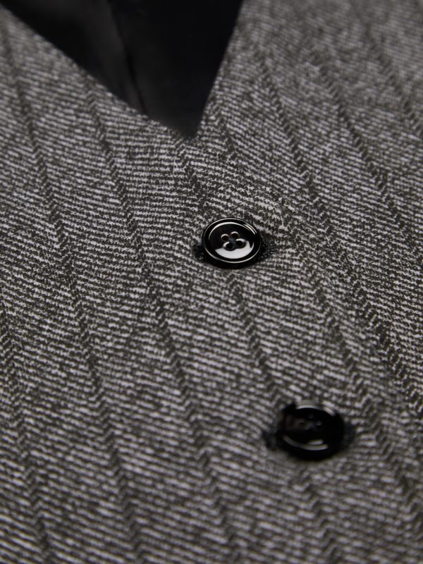 WD4-FD3268 Gilet Striped Denim Gray