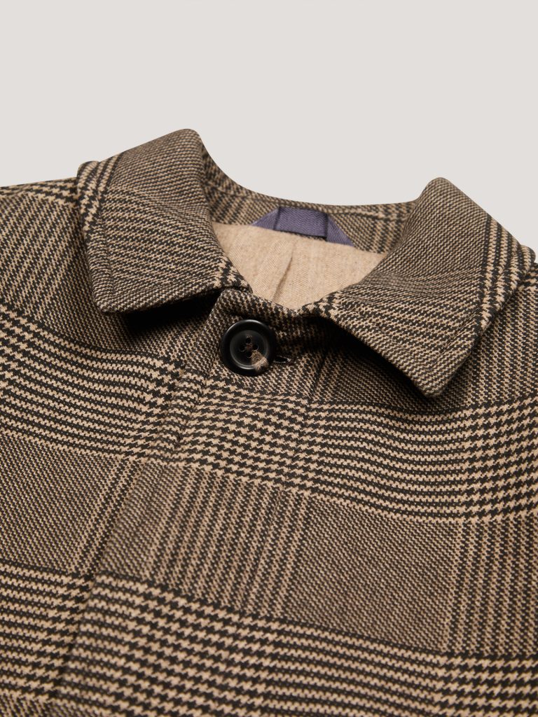 WU4-4549 Cappotto Over Check Felpa Moro Man