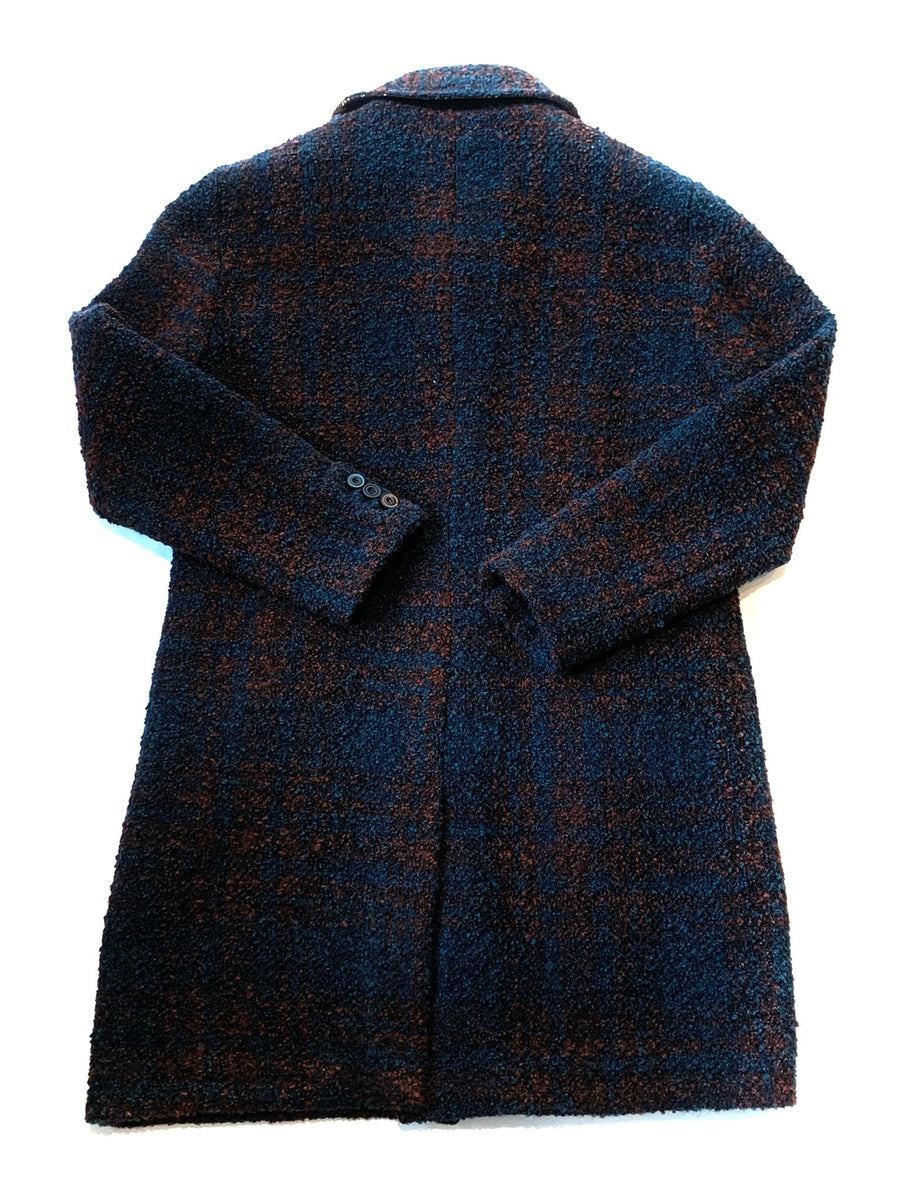 W3-VENU123 Cappotto Monopetto Check Blu Man