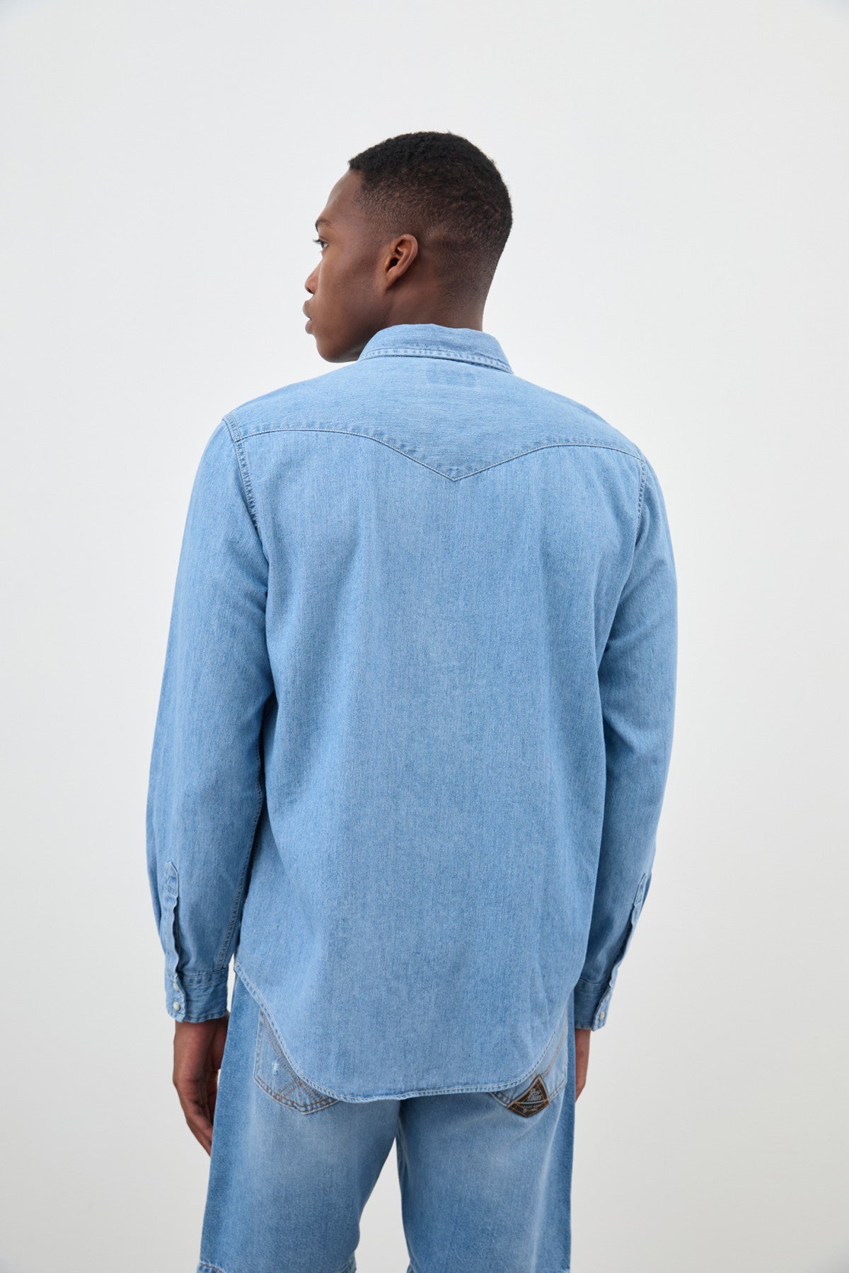 US5-Camicia Martin Denim Bleach Man