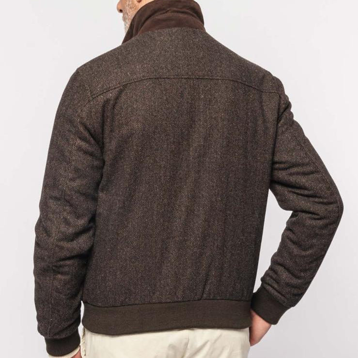 UW6-DANTE Giacca Suede Wool Chocolate 034 Man