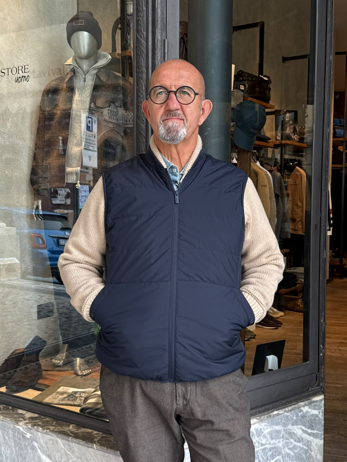 W6-0057 Gilet Piuma Blue Man
