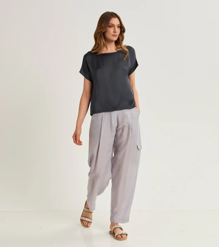 S5-45049 Blusa in Raso Lavagna