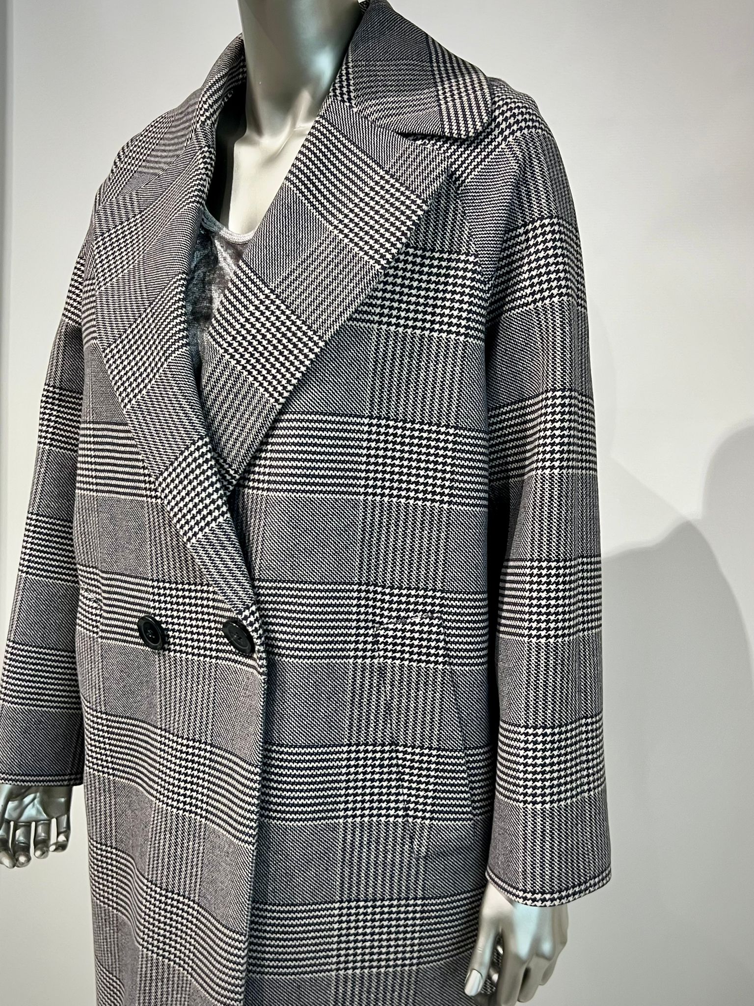 WD4-FD3277 Cappotto Doppiopetto Overcheck Blu