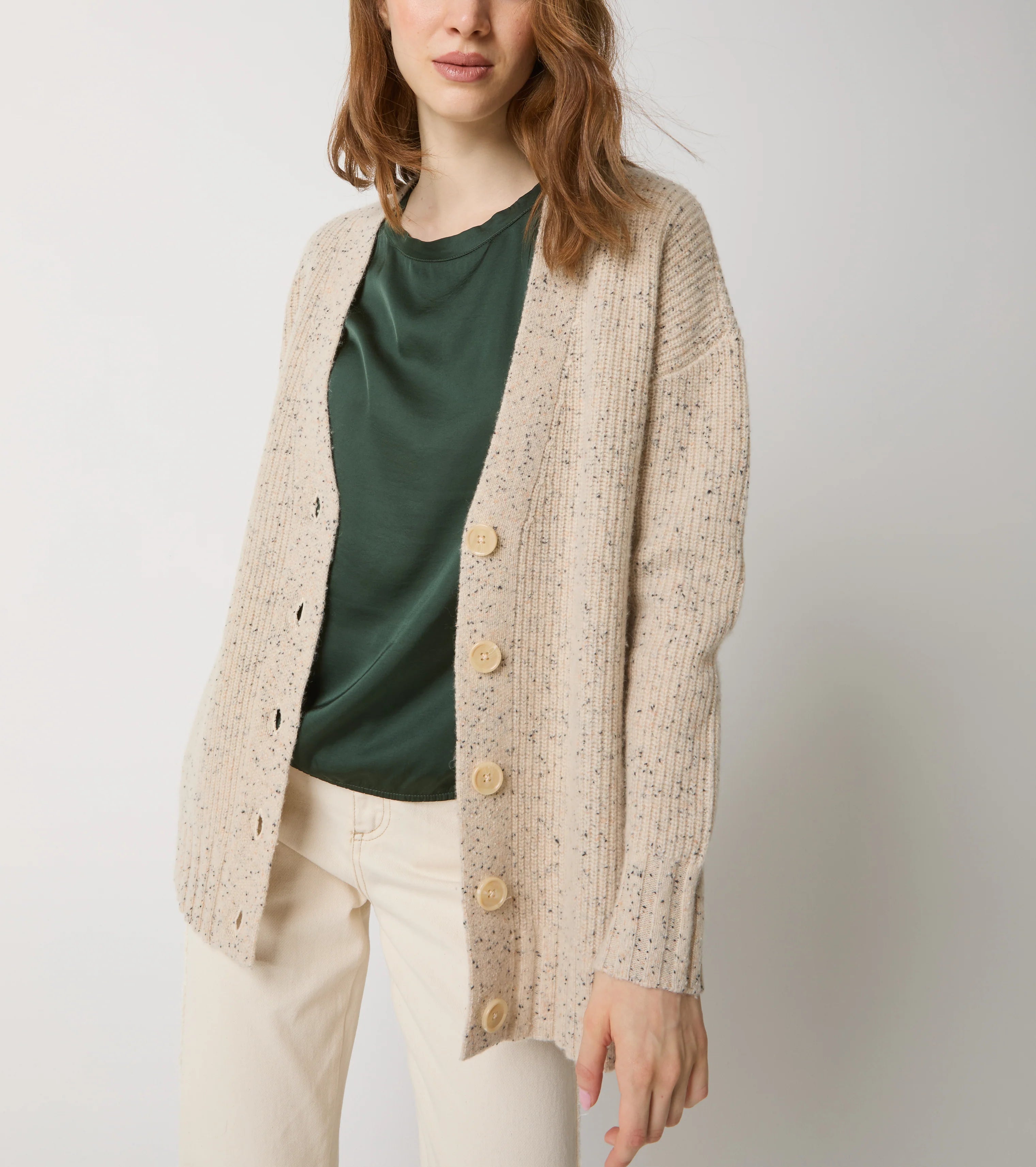 W5-53031 Cardigan Moulinè Burro