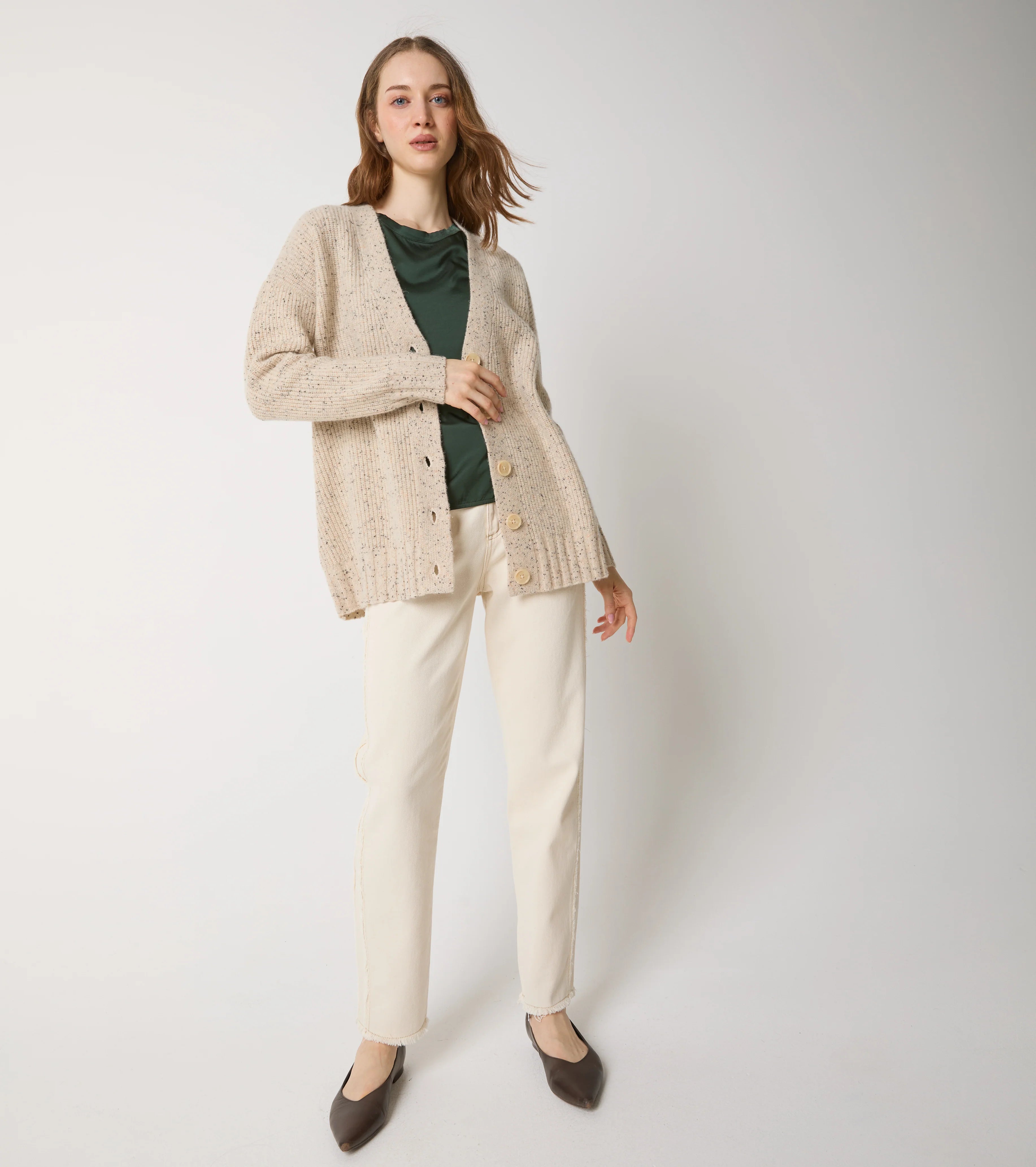 W5-53031 Cardigan Moulinè Burro