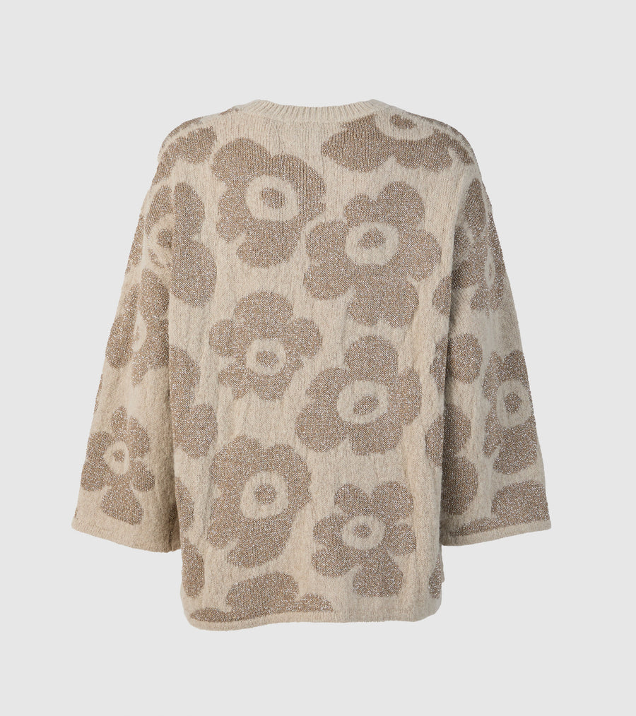 W5-53044 Maglia Lurex Girocollo in Alpaca e Lana Jacquard