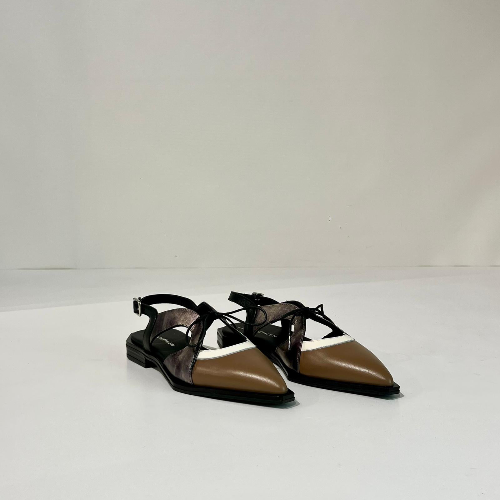 S6-P18-L Slingback Caffè Latte Nero