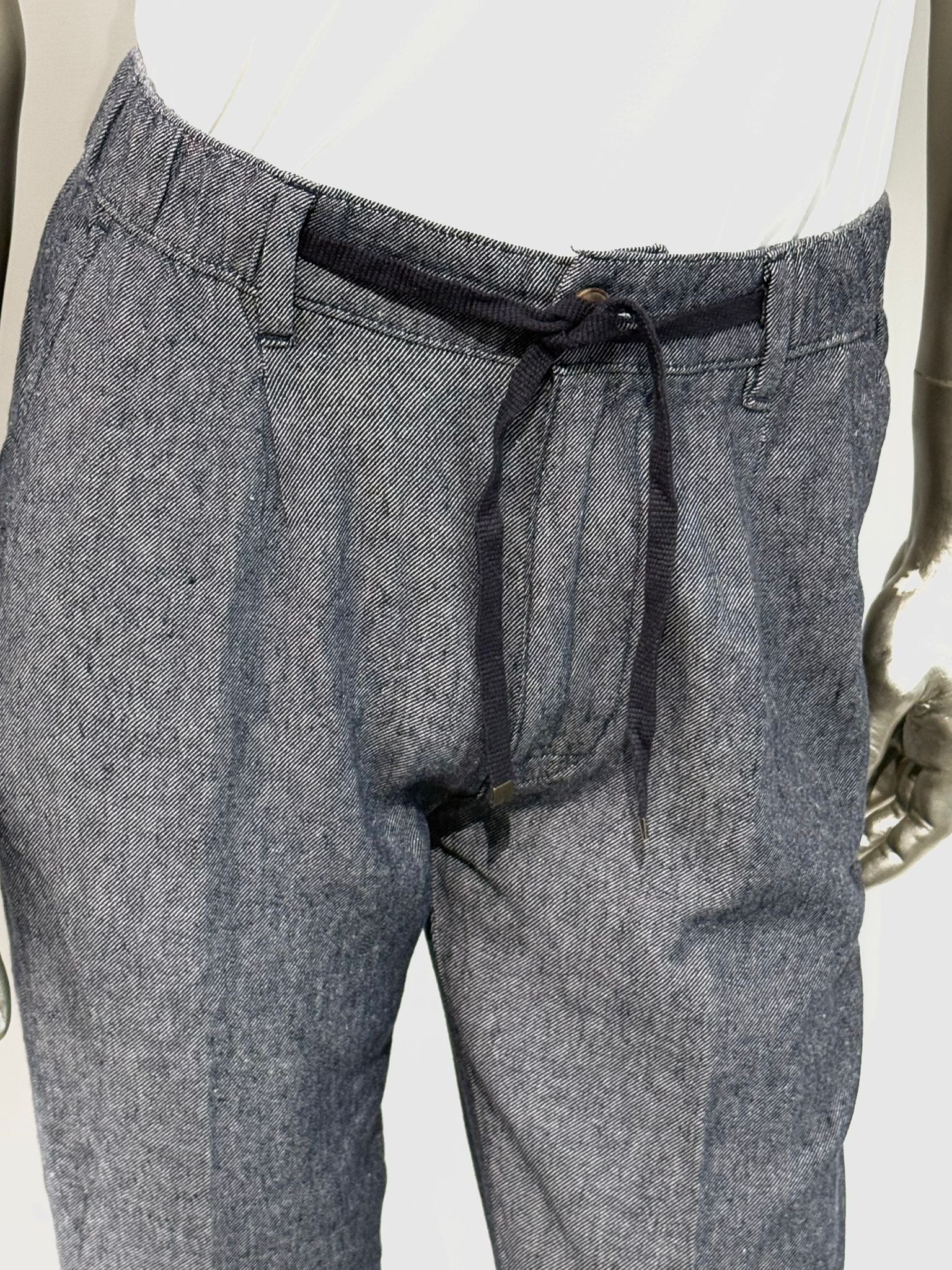 S5-1442 Pantalone Lino E Cotone Navy Blue Man