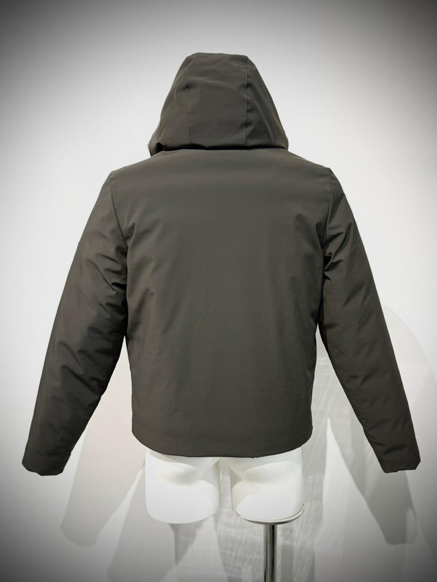 W5-0004 Giubbotto Reversibile Cappuccio Militare/Nero Man