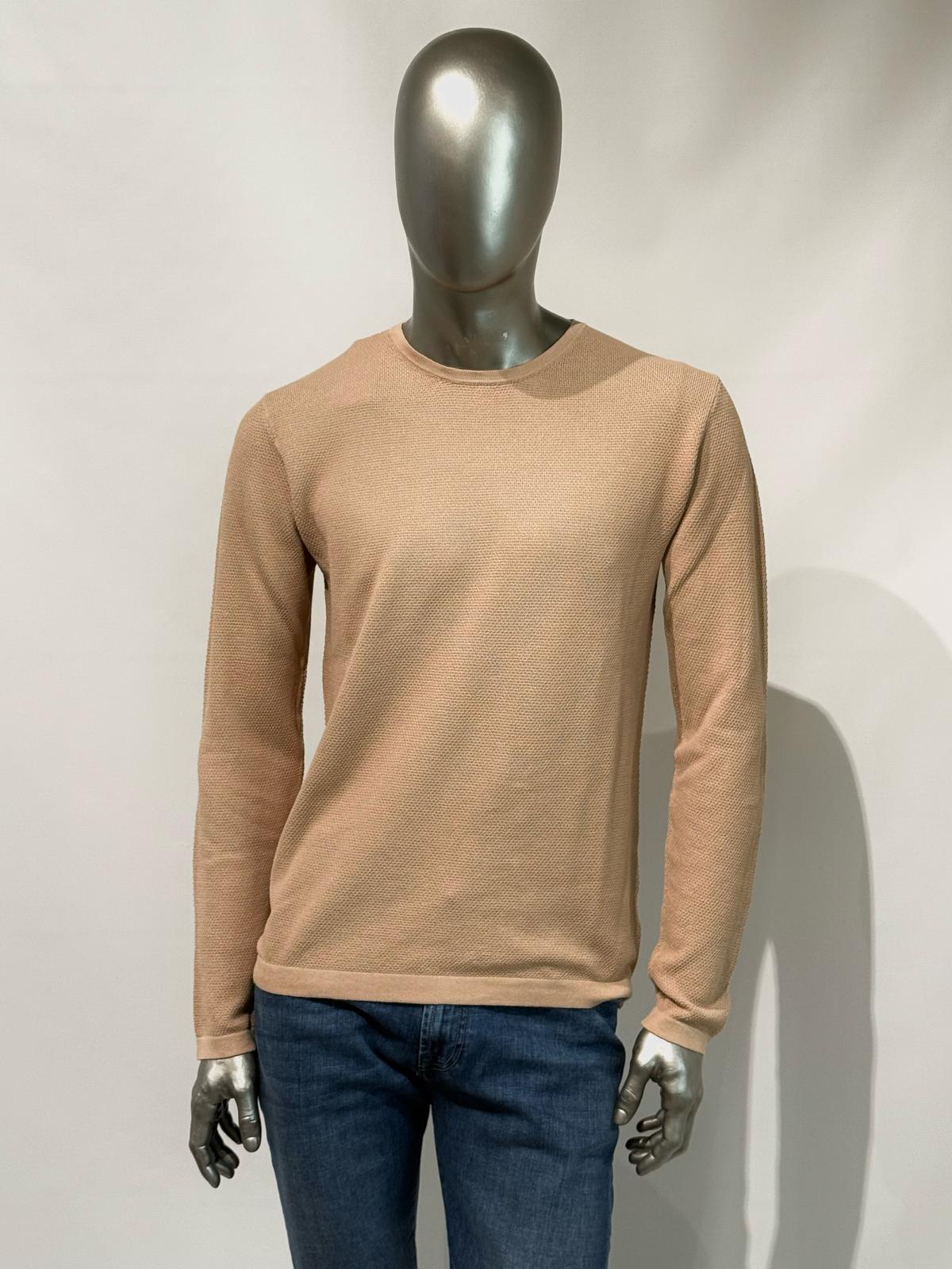 S3-0315 Maglia Girocollo Cotone Ultrasoft Sabbia Man