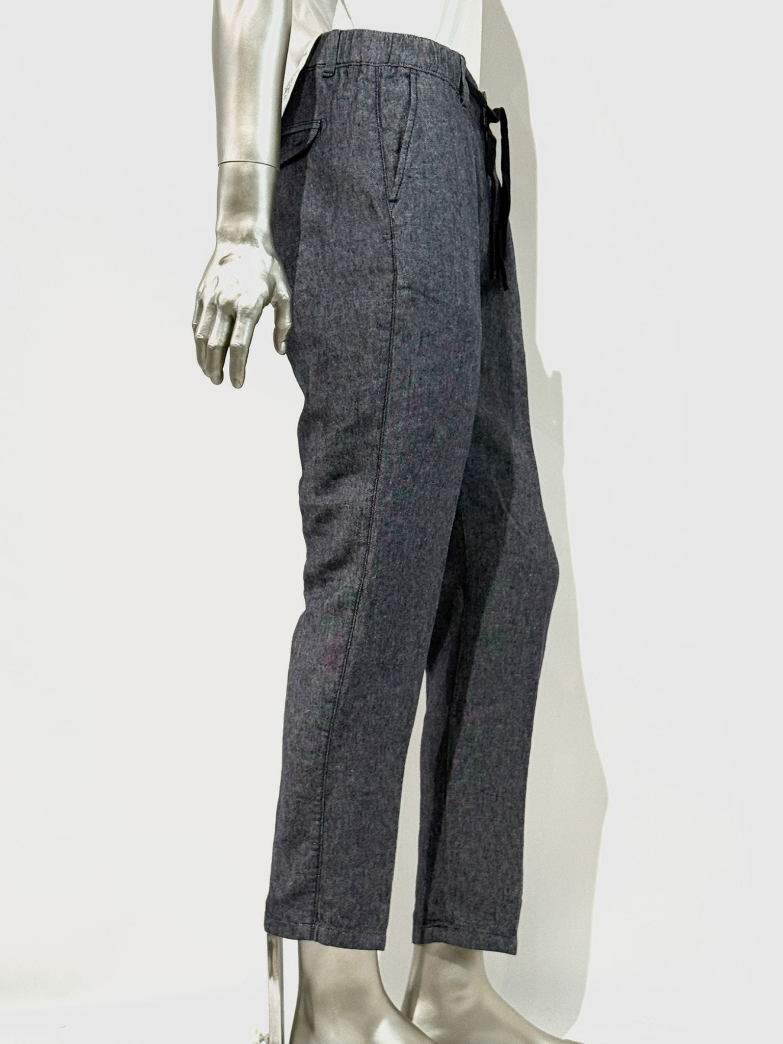 S5-1442 Pantalone Lino E Cotone Navy Blue Man