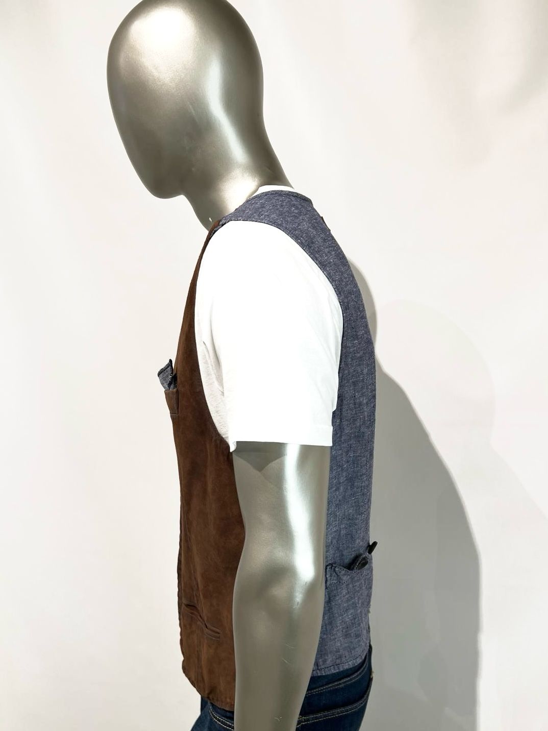 US4-LORRY Gilet Pelle Scamosciata Jungle Green Man