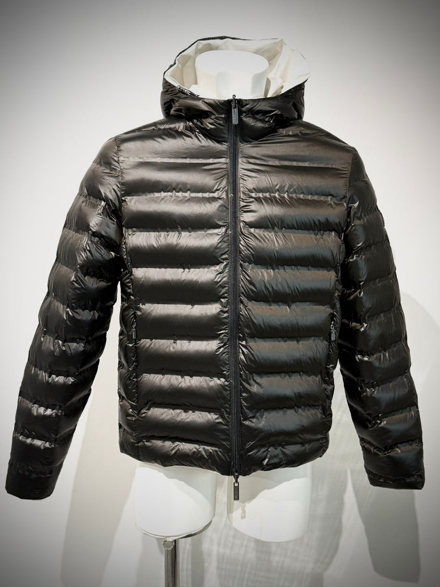 W5-0004 Giubbotto Reversibile Cappuccio Ghiaccio/Nero Man