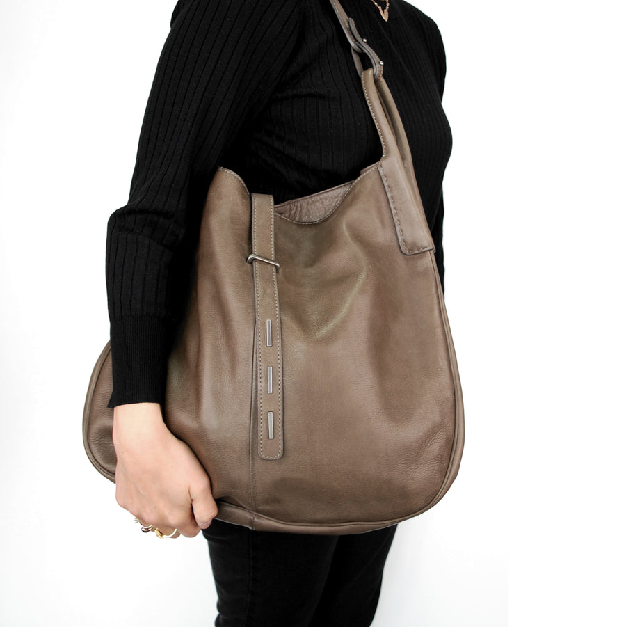 W4-7803 Borsa Ampia Hobo Bag Dark Mud