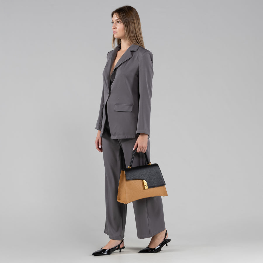 W5-6790 ARCO Borsa Large Zod Mandorla Nero