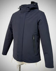 W5-0017 BONDED Parka Tech Corto Cappuccio Blu Man