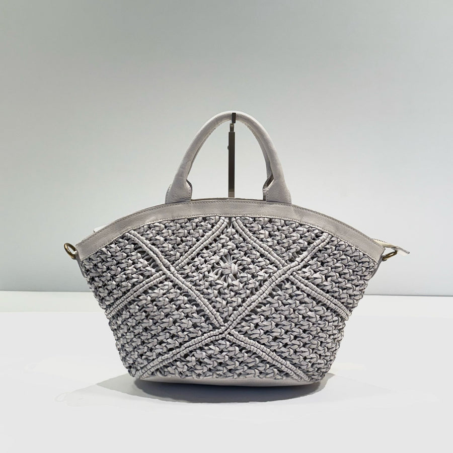 S5-8906 Borsa Intrecciato Rombi Cow Sand 052