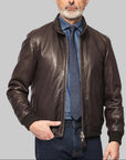 UW6-ELVIS Giubbotto Pelle Dark Brown 06 Man
