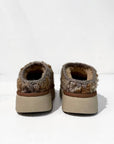 W6-Bounce Clog Plaid Teddy Fur Mercia Marron