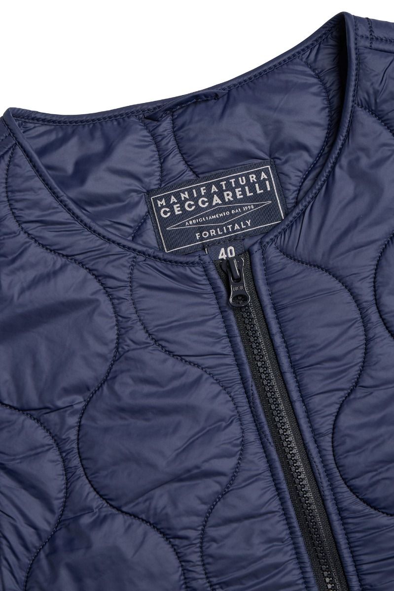 UW5-7919 CB Gilet Wool Padded Navy Man