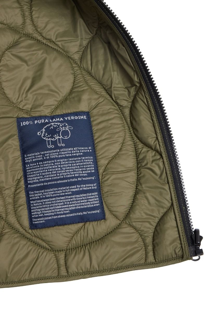 UW5-7919 CB Gilet Wool Padded Olive Man