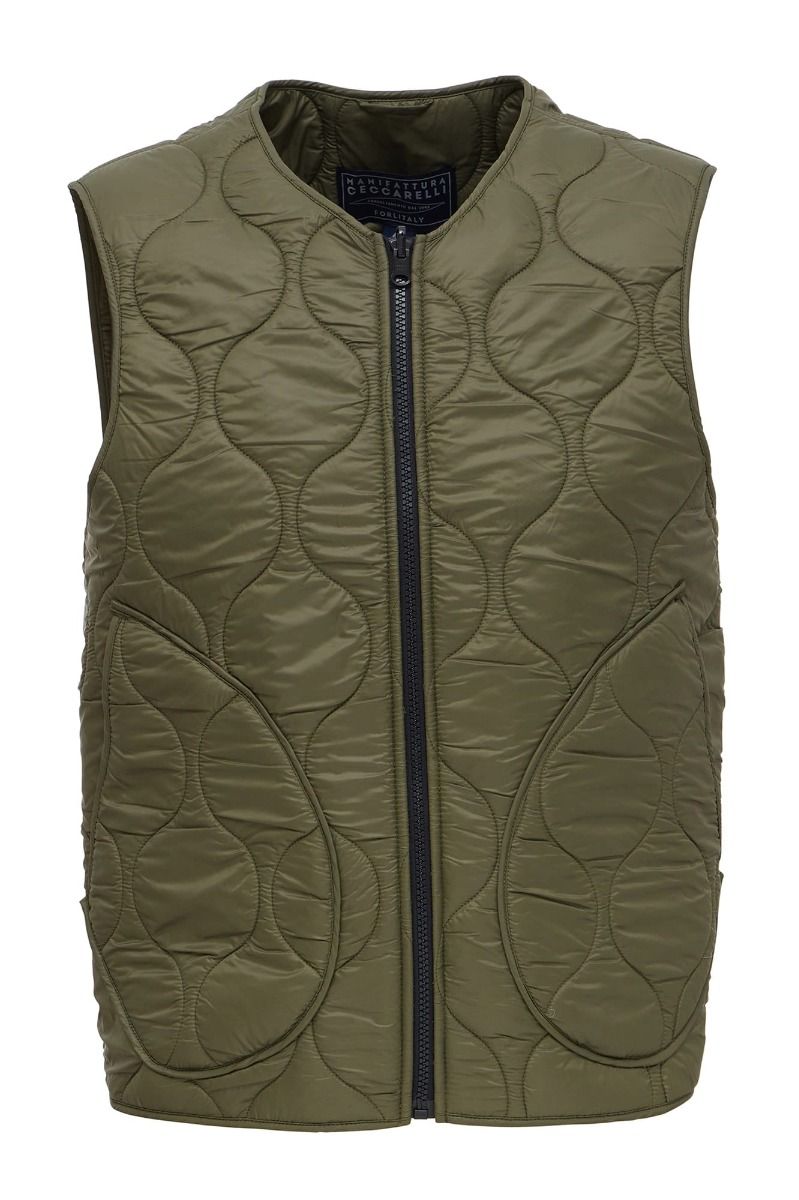 UW5-7919 CB Gilet Wool Padded Olive Man