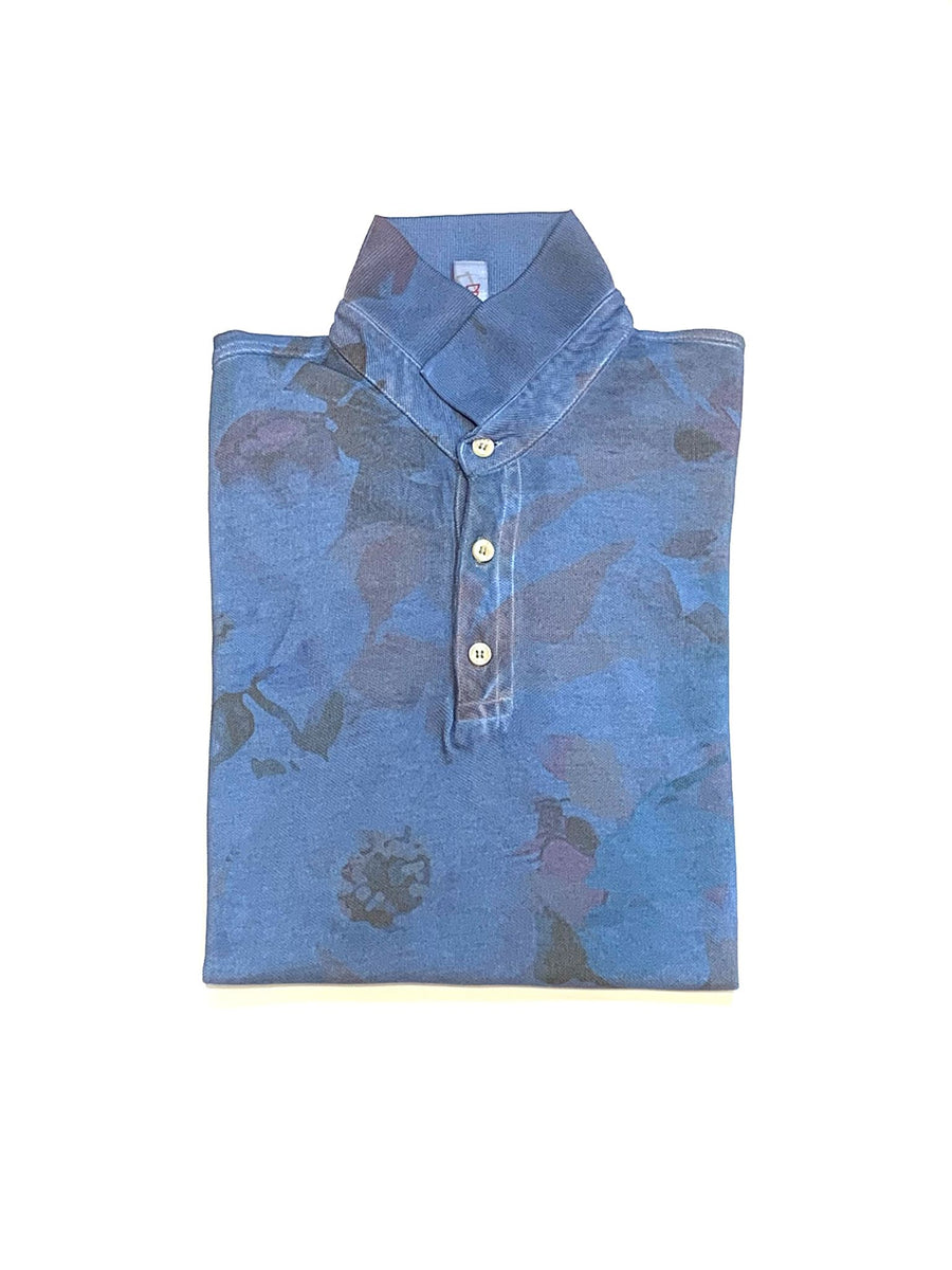 S4-PRESS Polo Stampa All Over Print57 Denim Man