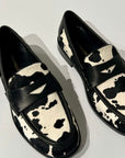 W5-90046 Mocassino Cow Print Nero/Bianco