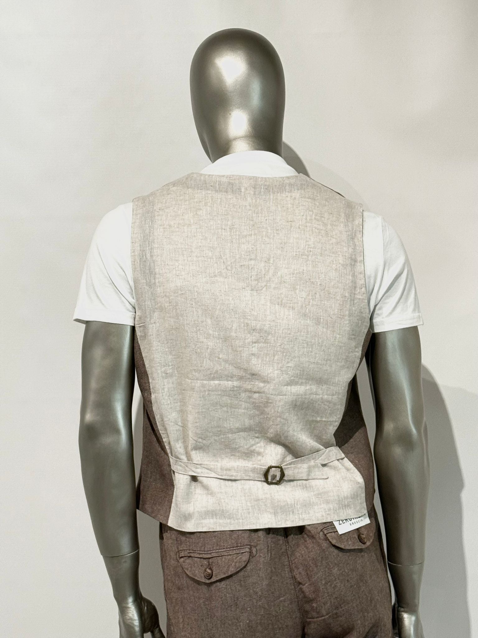 S5-1442 Pantalone Lino E Cotone Coffe Brown Man