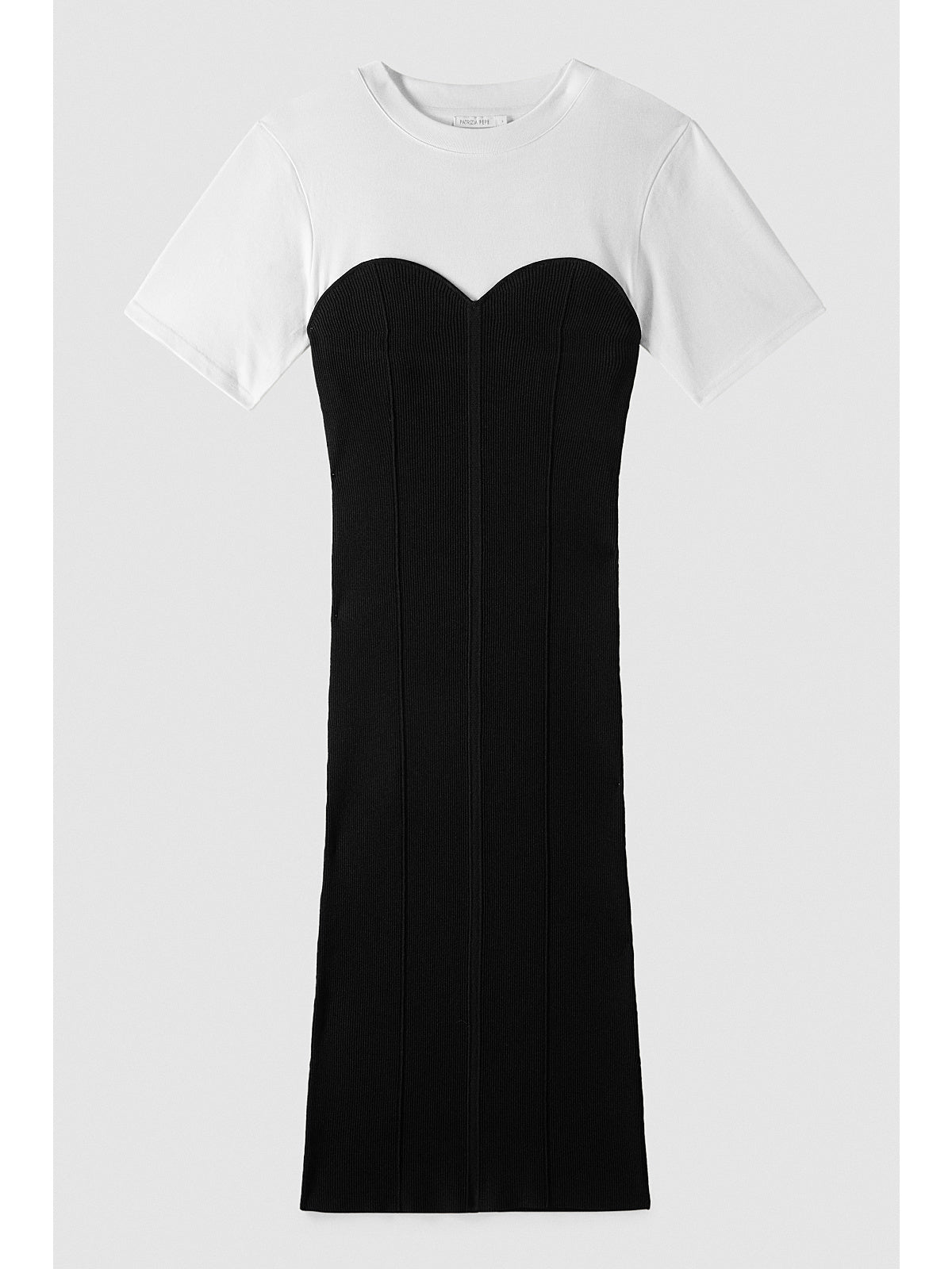 S6-8A1630 Abito Jersey Bianco-Nero