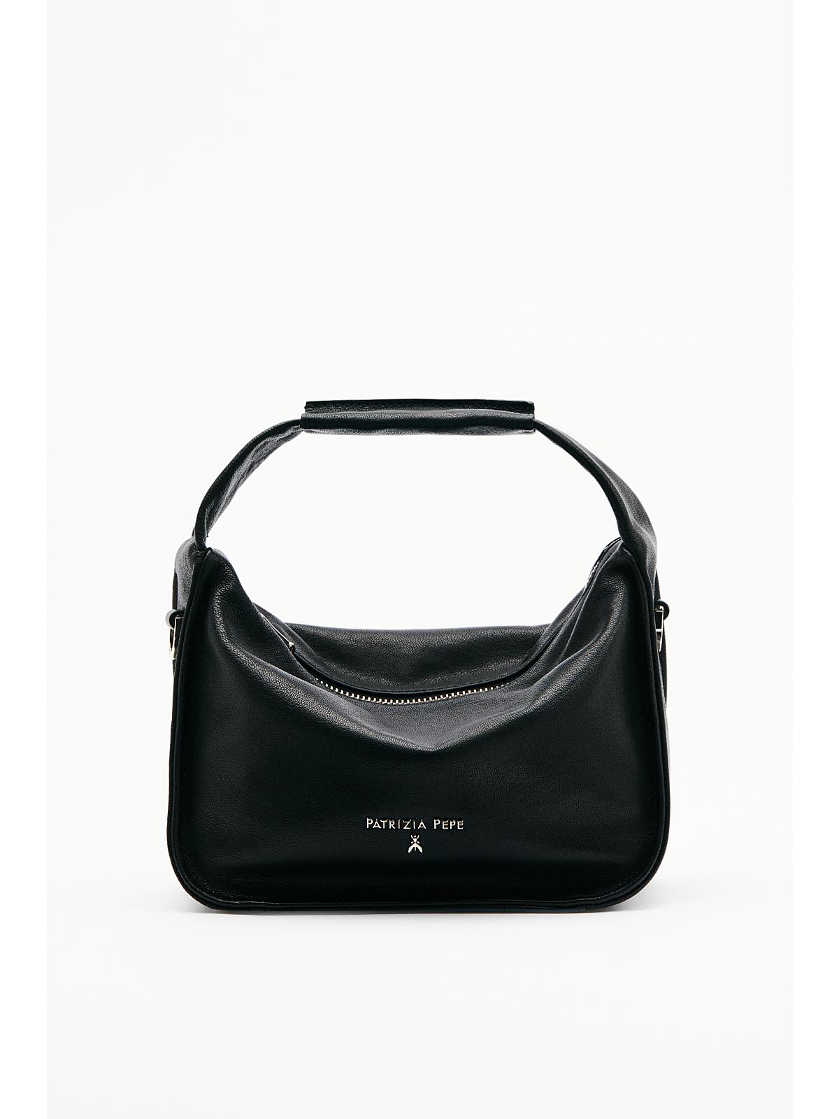 S6-8B0316 Borsa a Spalla Contemporary Hobo Piccola in Pelle Nera
