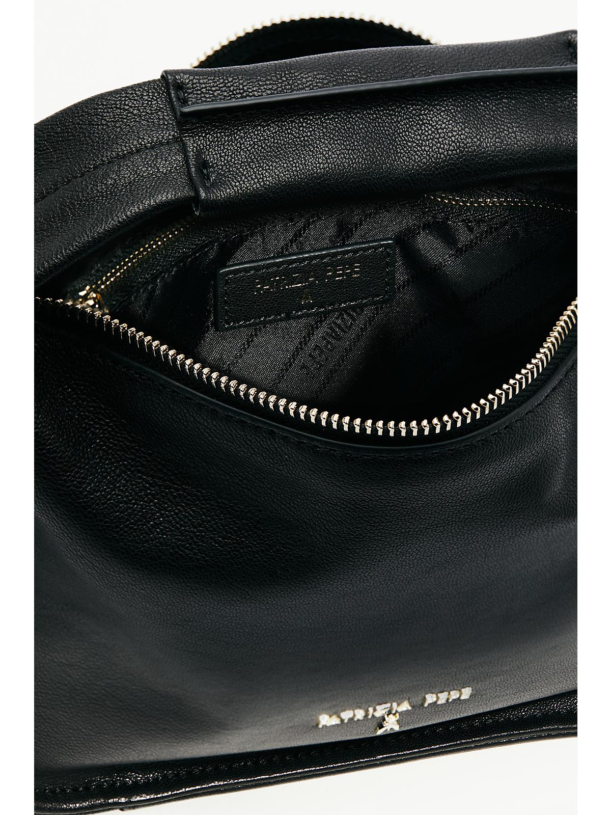 S6-8B0316 Borsa a Spalla Contemporary Hobo Piccola in Pelle Nera