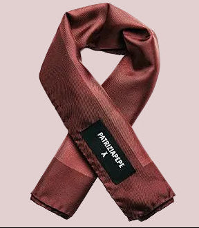 S6-8F0115 Foulard Ivory Hot Brown