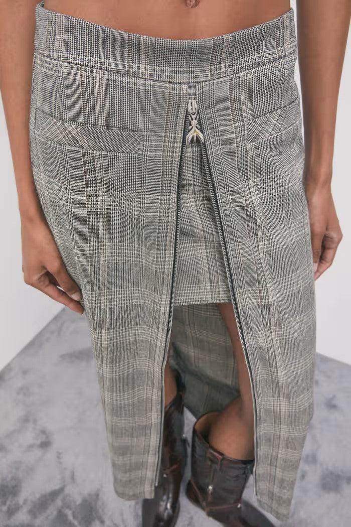 W6-8G0050 Gonna Lunga Zip Brown Check