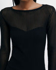 W5-8K0305 Maglia con Costine Nera