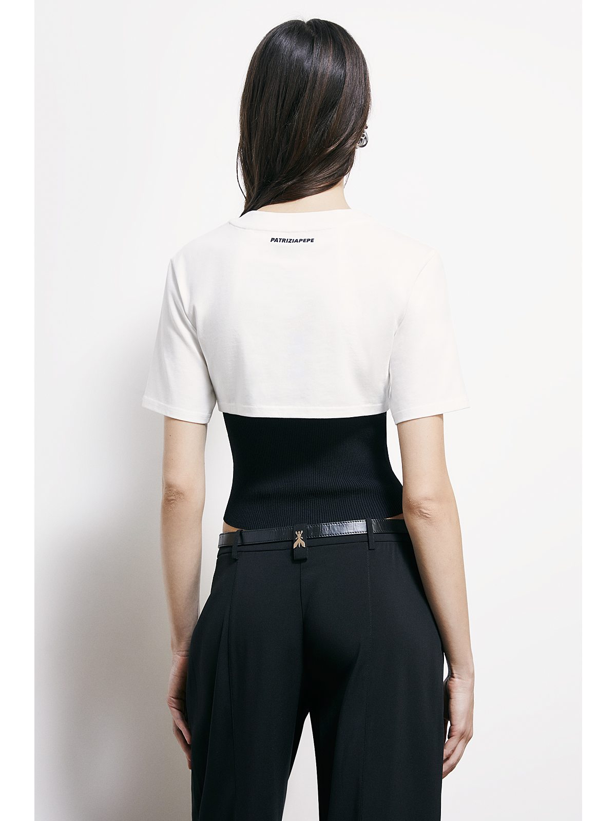 S6-8K0385 Maglia Jersey Bicolore Bianco-Nero