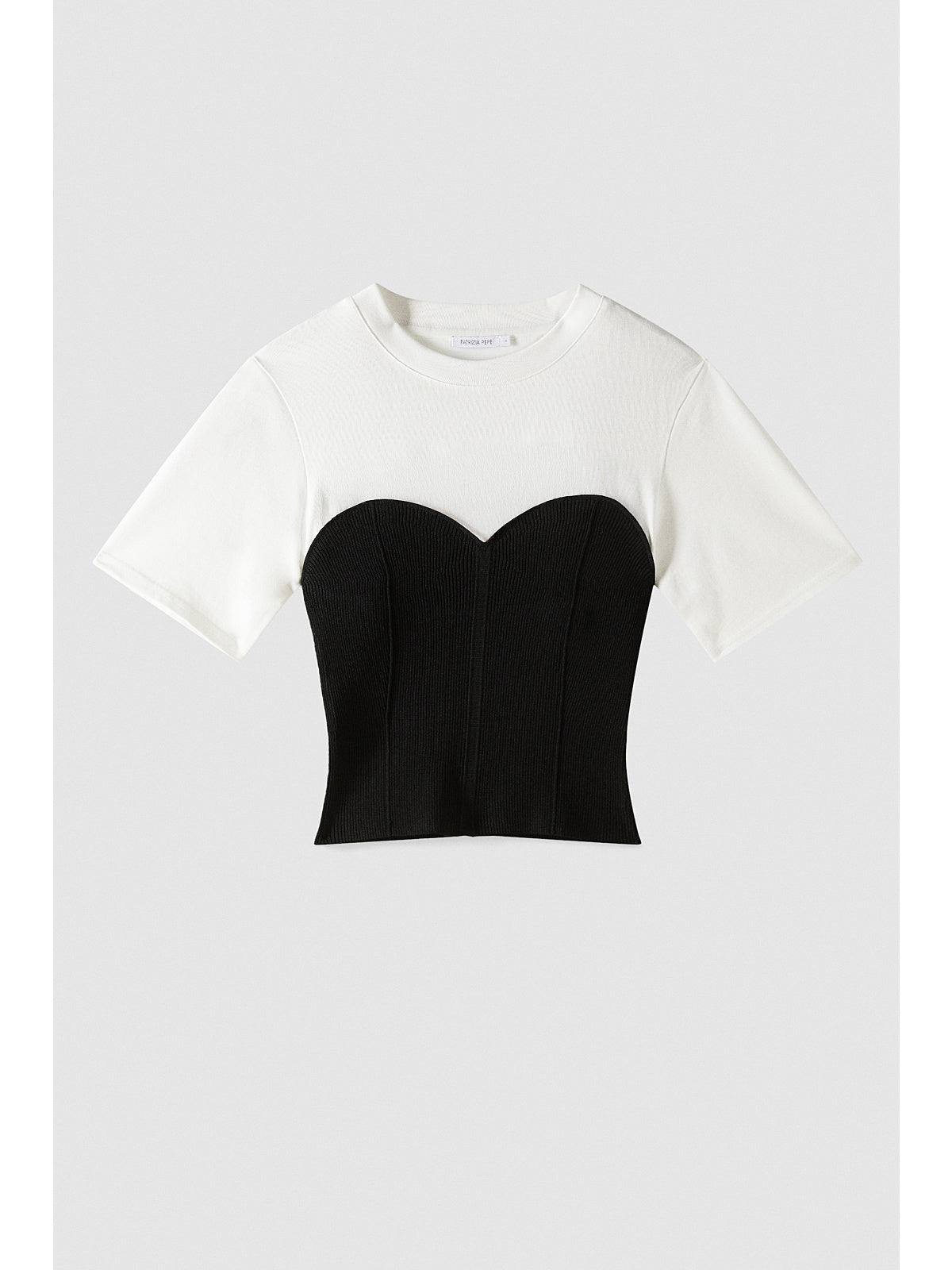 S6-8K0385 Maglia Jersey Bicolore Bianco-Nero